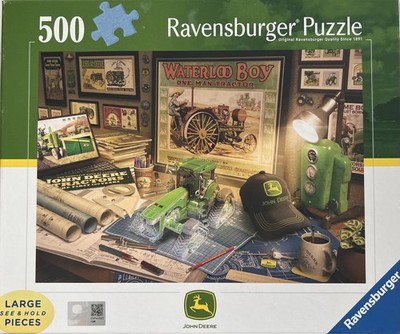 Ravensburger 500pc Puzzle JOHN DEERE Tractors History 27'' x 20''appx. Complete.