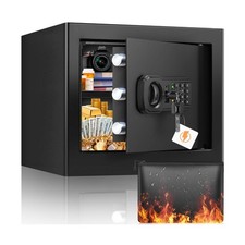 9.84"H Small Safe Box for Personal Privacy, 1.2 Cu Ft Security Safe with Fire...