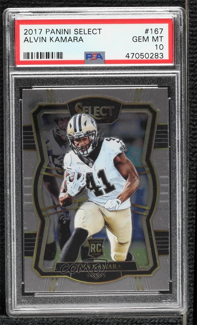 2017 Select Premier Level Silver Prizm Alvin Kamara #167 PSA 10 GEM MT Rookie RC