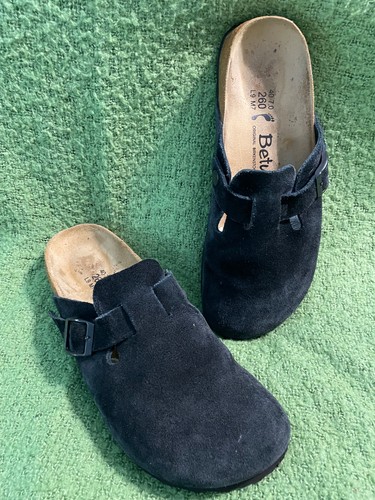 Birkenstock Betula BOSTON black suede CLOGS 40 L9 M7 narrow 9 7 unisex men women