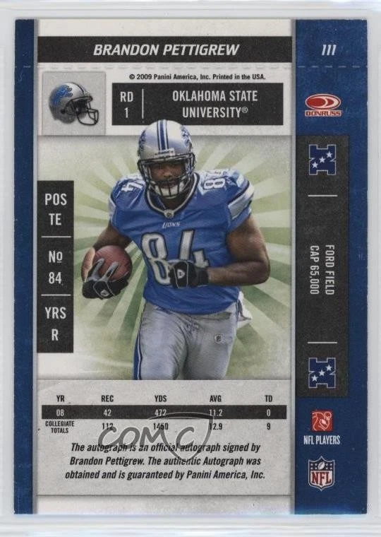 2009 Playoff Contenders Brandon Pettigrew #111 Rookie Auto RC - Image 2 of 2