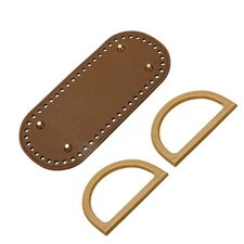 Bag Bases for Crochet 8.7" x 3.9" Oval Bag Bottom Shaper with Handle Brown