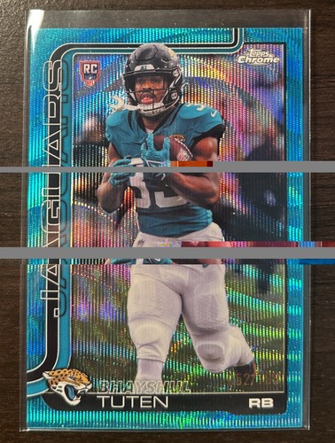 2025 Topps Chrome - Rookies Bhayshul Tuten #389 Aqua Wave Refractor /199 (RC)