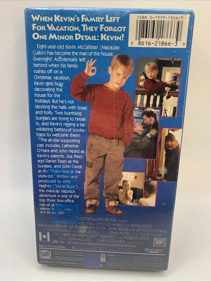 Home Alone (VHS, 1991) 20th Century Fox Video, Factory Sealed, Watermark - Image 2 of 4
