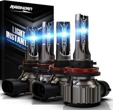 RAMHORN 9005 H11 Light Bulbs Combo, HB3 H8 H9 Instant Plug-In Wireless Light Bul