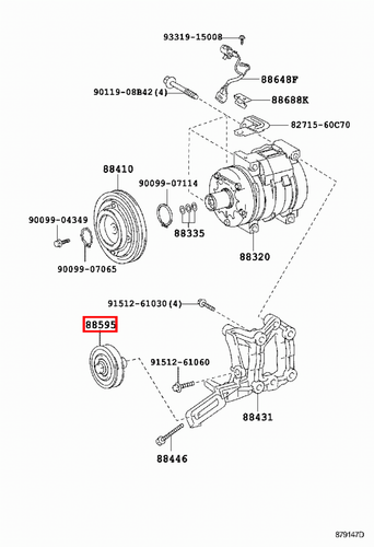 Genuine LandCruiser FZJ80 FZJ79 FZJ78 FZJ76 1FZ Air Conditioner Idler Pulley - Picture 11 of 20