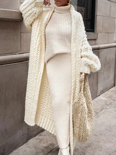 OFF WHITE Cardigan donna nuovo autunno inverno primavera elegante cappotto lungo giacca