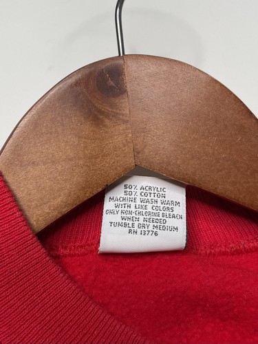 Vintage Red Raglan Santa Sweatshirt Hanes Made In USA Kids Size 8 - Small - Picture 4 of 9