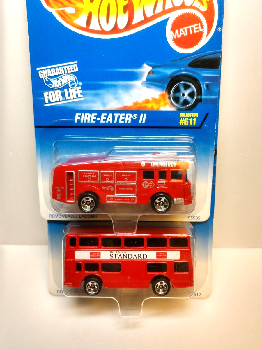 Hot Wheels VW BUS 1996 ファーストエディション 1996 Hot Wheels Lot of 2 Reds #611 FIRE-EATER II & #613