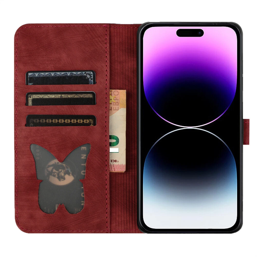 Magnetic Leather Flip Wallet Phone Case for iPhone 15 Pro Max 14 13 12 XR 6