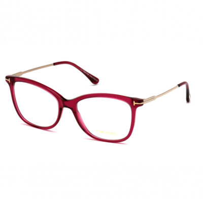 TOM FORD FT5510 081 Shiny Transparent Violet 52mm Eyeglasses New Authentic