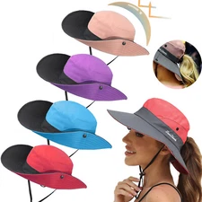 Women's Wide Brim Sun Hat Hiking Camping Adventure Hat Adjustable Breathable Sha