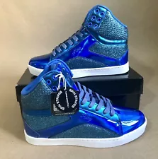 Pastry Glam Pop Tart Glitter High-Top Sneaker Dance Shoes Blue Women Size 8 NEW!
