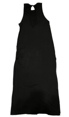 THE FIFTH Black Open Back Sleeveless Side Slit Crew Neck Maxi Dress Sz M - Picture 2 of 6