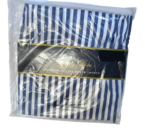 Brooks Brothers Traditional Fit Boxer Shorts Blue White Stripe Underwear Mens M