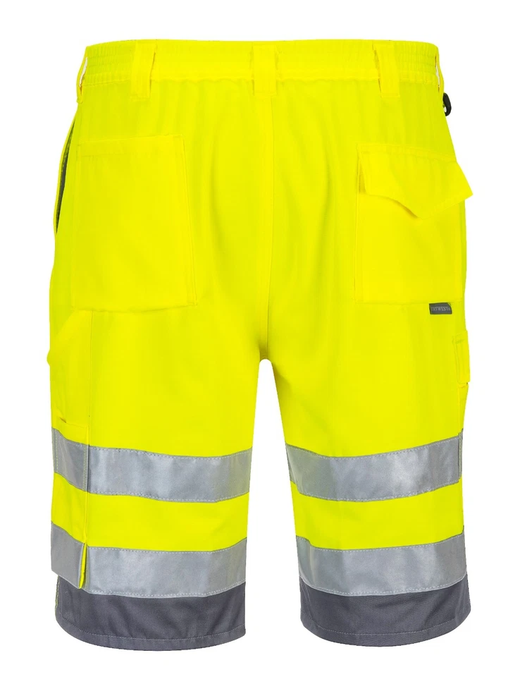 Portwest E043 Hi Vis Reflective Polycotton Stain Resistant Work Shorts ANSI - Image 3 of 3