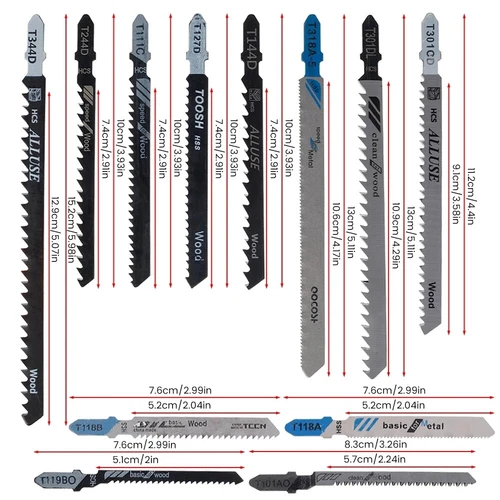 48Pc T-shank Assorted Jig Saw Blades Set Wood Plastic Metal Cutting Jigsaw Blade - Picture 11 of 11