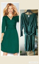 New Womens sz 1x avon knit green dress with self tie. 