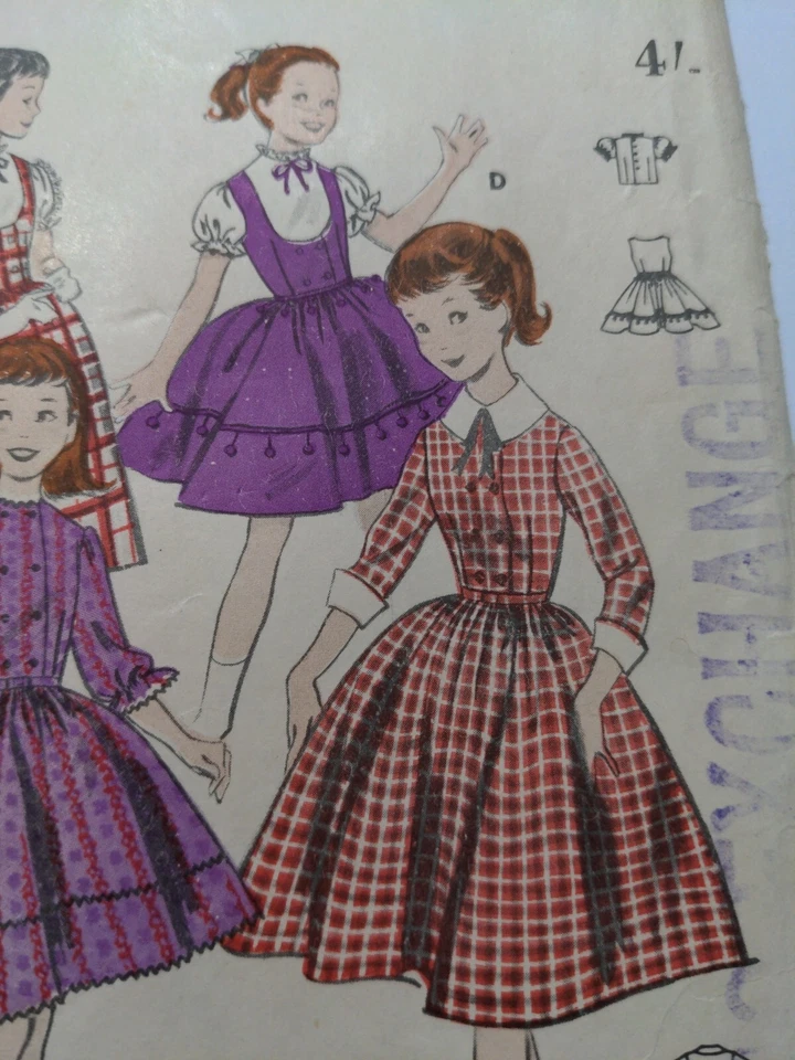1950s Vintage Butterick 4 Dresses & Blouse Pattern 8255 Size 12 - Image 3 of 3