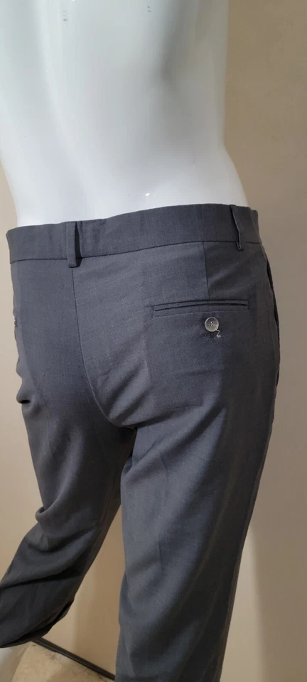 Serge Blanco W 34 Taille 44 pantalon court habillé gris homme laine mélangée - Photo 3/4