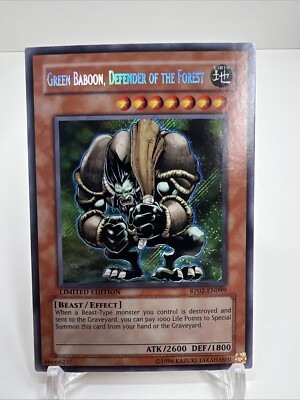 yugioh baboon deck Yugioh! LP-M Green Baboon, Defender of the Forest - RP02-EN099 - Secret Rare - A you can remove from play 2 Beast ANCIENT CRIMSON APE GREEN BABOON