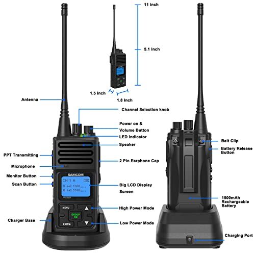 FPCN30A Two Way Radios Long Range 5 Watts Walkie Talkies for Adults - Picture 6 of 7