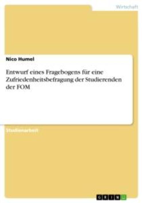 Thumbnail - Entwurf Eines Fragebogens Für Eine Zufriedenheitsbefragung Der
