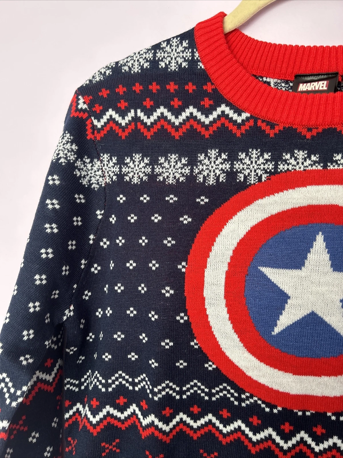 Marvel Captain America Ugly Christmas Sweater Mens Size 2X Navy New