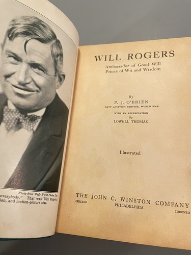 Will Rogers Ambassador of Good Will Prince of Wit & Wisdom by P.J. O'Brien 1935 - Imagen 5 de 6