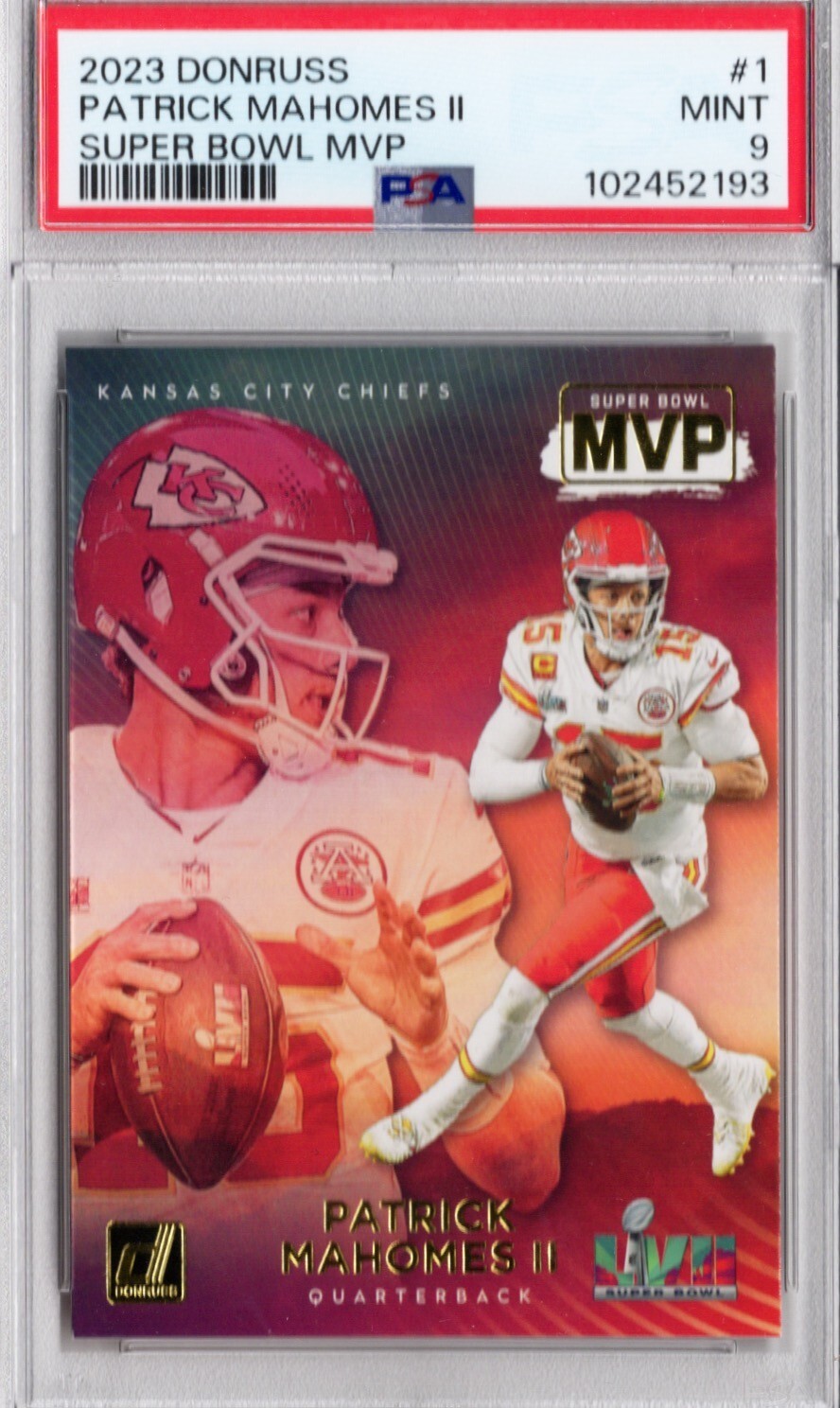 Patrick Mahomes 2023 Donruss Super Bowl MVP #AAP1 PSA 9 