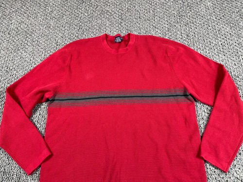 VTG Y2K Style Sweater Adult XL Red Striped Cotton Knit Skater Punk Ska - Picture 10 of 11