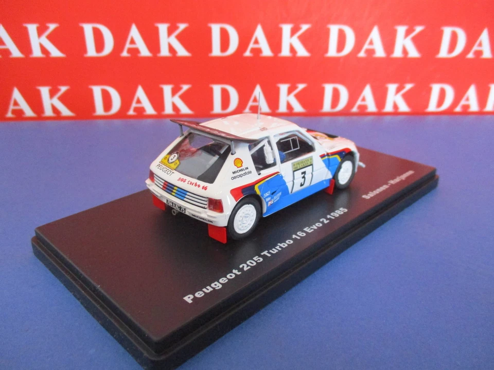 Die cast 1/43 Modellino Auto Peugeot 205 T16 EVO 2 Rally Finland 1985 T. Salonen - Immagine 3 di 4