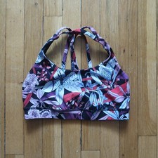 Lululemon Energy Bra women's size 6 floral lush lilies multicolor gym athleisure