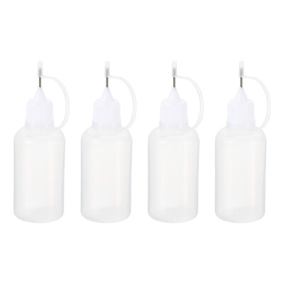 4 Stck. 30 ml Nadelspitze Kunststoffkleber Applikator Flaschen mit Deckeln Papier Quilling