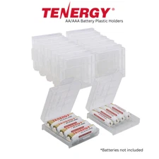 Tenergy 10PCS AA Plastic 4-Slot Cases for AA Size (Batteries sold separately)