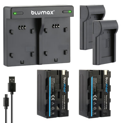 2x Akku + Lader für Sony NP-F750 NP-F330 F550 F730 F770 F930 F970  4000 mAh