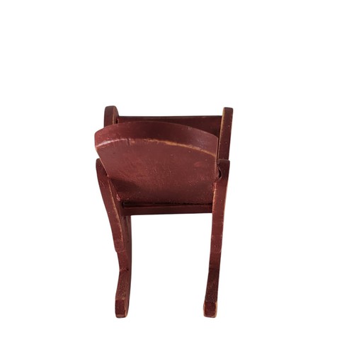 Rocking Chair Shabby Chic Matte Maroon Wood Dollhouse Miniature Furniture - Picture 4 of 7