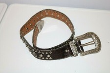 Nocona Brown Leather Bling Stud Belt Western Cowboy Size S Women  s