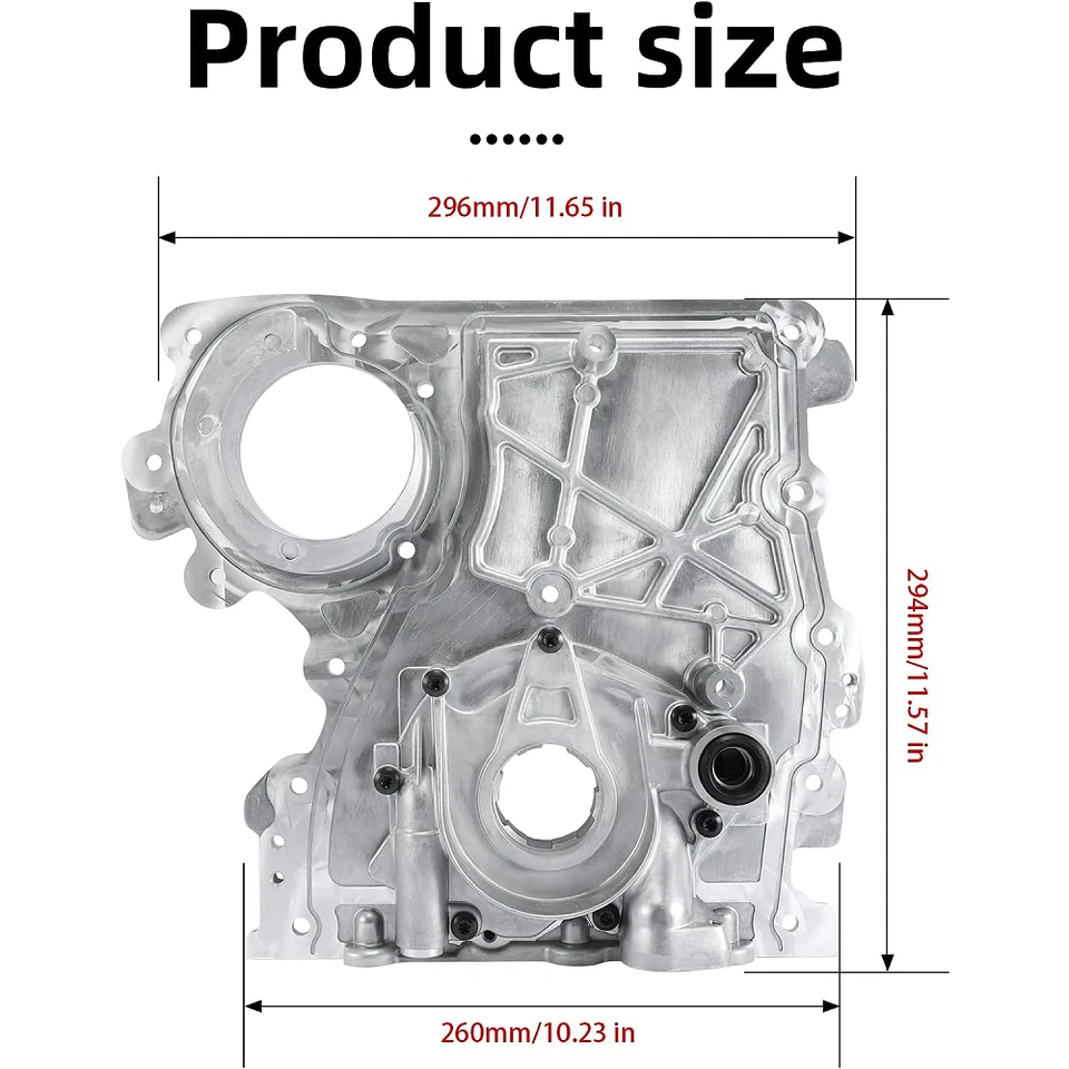 Timing Chain Cover With Oil Pump for GMC Chevrolet Buick Hummer Isuzu Saab Foto 3 de 4
