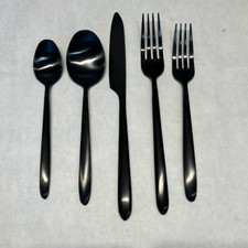 Black Metal Flatware Sets Silverware Set Forks Knives Knife Spoons