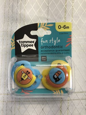 Tommee Tippee Baby Infant Ortho Pacifier Binky Giraffe Jungle 0-6 Mo Unisex Blue