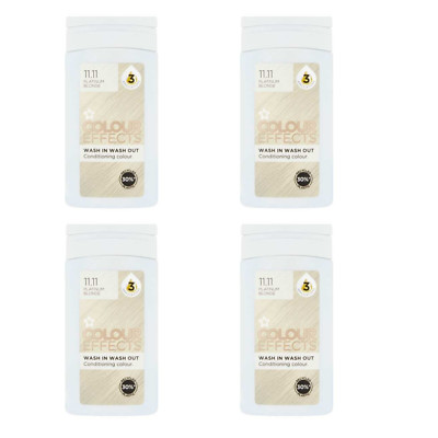 4 x Conditioning Haarfarbe Effekt Wash In Wash Out Platinblond 11,11