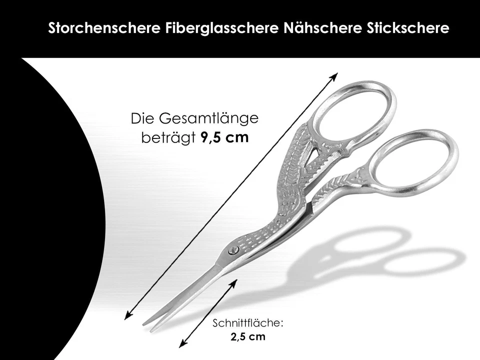 STORCHENSCHERE Stickschere Stoffschere Schneiderschere NÄHSCHERE Edelstahl - Bild 2 von 4