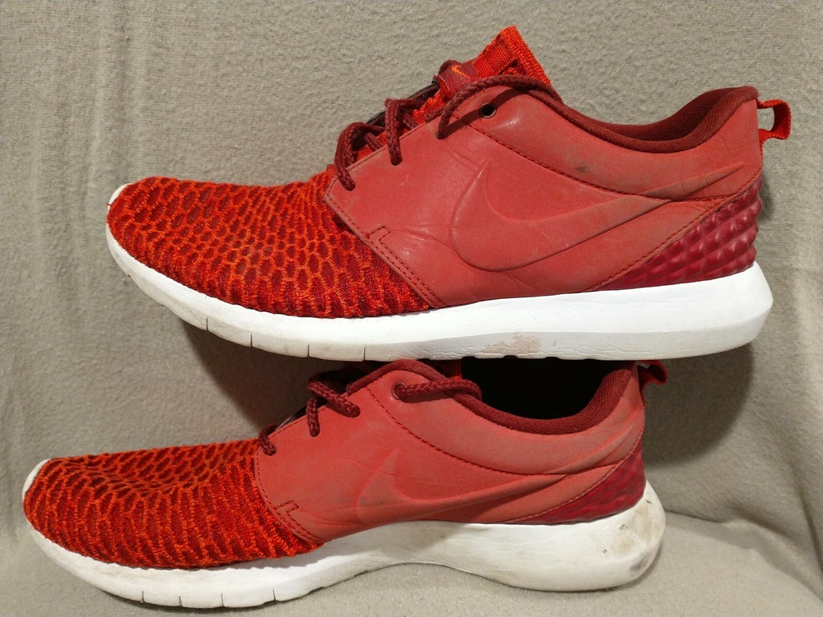 Size 9.5 - Nike Roshe NM Flyknit Premium Gym Red for sale