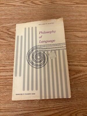 1st Edition. Philosophy of Language book William Alston Paper Back Book