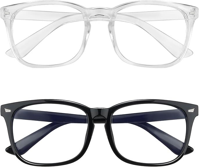 Blue Light Blocking Glasses for Men 2 Pack Anti Eye Strain Computer Gaming Glasses-image