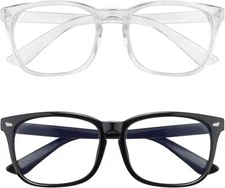 Blue Light Blocking Glasses, 2 Pack Blue Light Glasses Men, Blue Light Glasse...