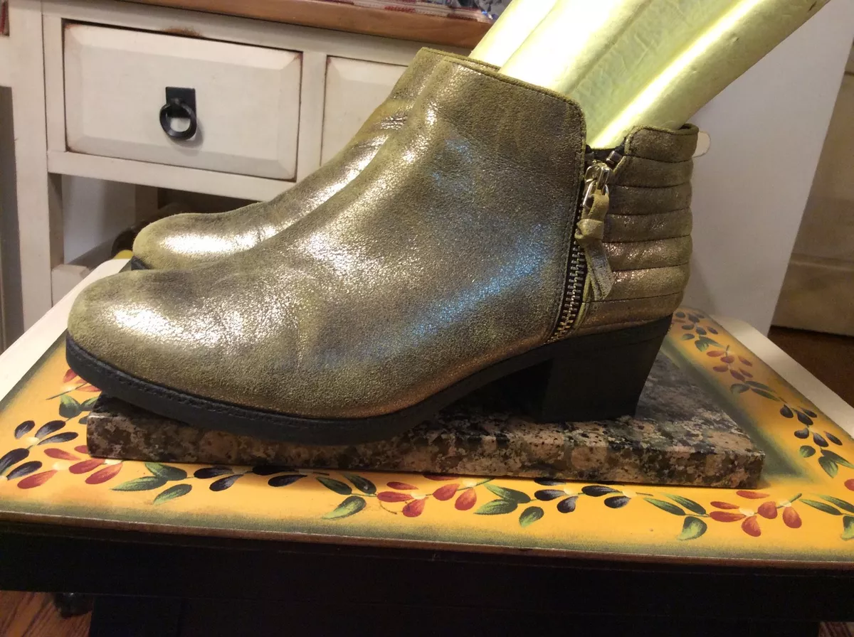 Metallic green cheap ankle boots