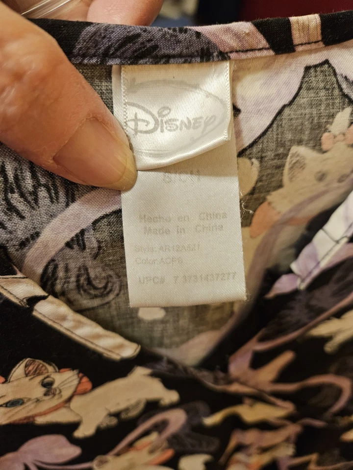 Lote de 2 Exfoliantes Talla Pequeña Disney Gatos Azul Real Cuello en V Manga Corta Bolsillos 1665 Foto 3 de 4