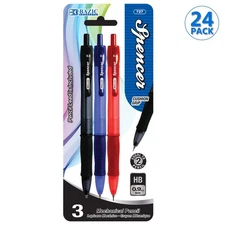 BAZIC Spencer Mechanical Pencil 0.9mm Soft Grip, (3/Pack), 24-Pack